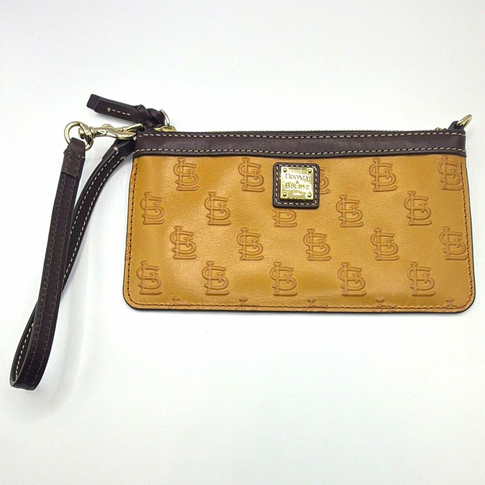 Dooney & Bourke MLB St. Louis Cardinals Large Slim Wristlet Cognac Leather